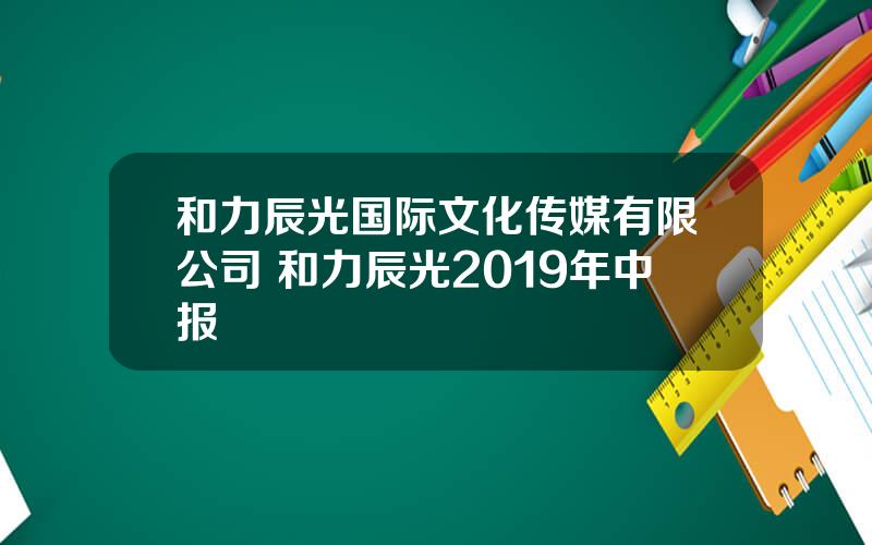 和力辰光国际文化传媒有限公司 和力辰光2019年中报